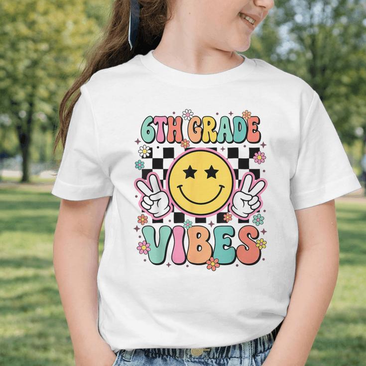 Groovy Sixth 6TH Grade Vibes Back To School First Day Kids Graphic Toddler T-Shirt