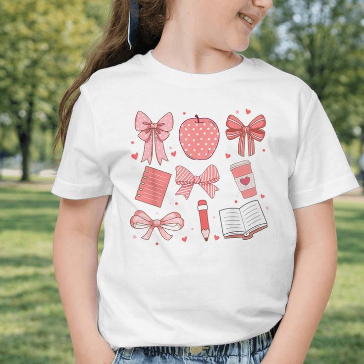 Happy Back To School 1st Day Toddler Girl Boho Coquette Bows Graphic Toddler T-Shirt Happy Back To School 1st Day Toddler Girl Boho Coquette Bows Graphic Toddler T-Shirt