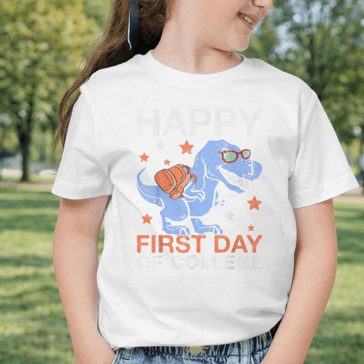 Happy First Day Of CollegeRex Dinosaur Back To School Graphic Toddler T-Shirt Happy First Day Of CollegeRex Dinosaur Back To School Graphic Toddler T-Shirt
