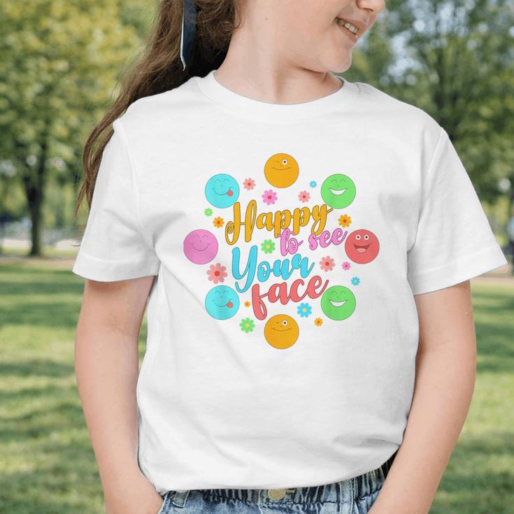 Happy To See Your Face Colorful Ball Back To School Graphic Toddler T-Shirt Happy To See Your Face Colorful Ball Back To School Graphic Toddler T-Shirt