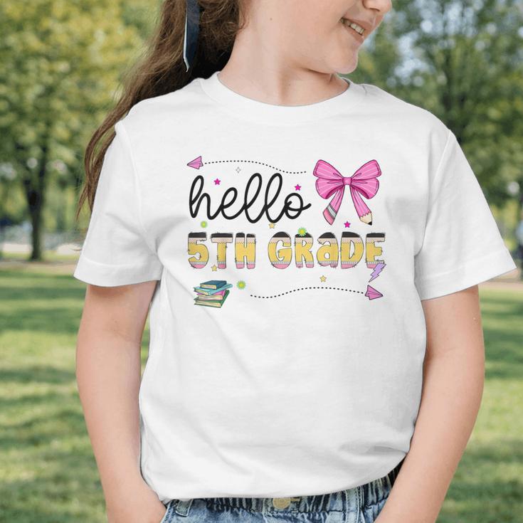 Hello 5th Grade Girls Coquette Fifth Grade Back To School Graphic Toddler T-Shirt