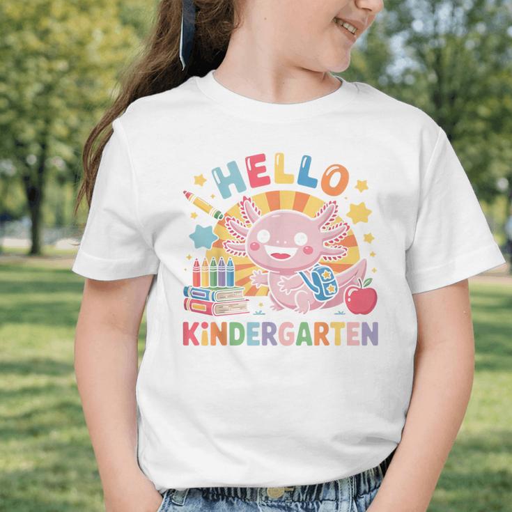 Hello Kindergarten Axolotl Back To School For Kids Graphic Toddler T-Shirt Hello Kindergarten Axolotl Back To School For Kids Graphic Toddler T-Shirt