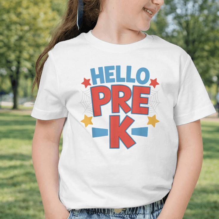 Hello Pre-K Preschool Squad Spider Back To School First Day Graphic Toddler T-Shirt Hello Pre-K Preschool Squad Spider Back To School First Day Graphic Toddler T-Shirt