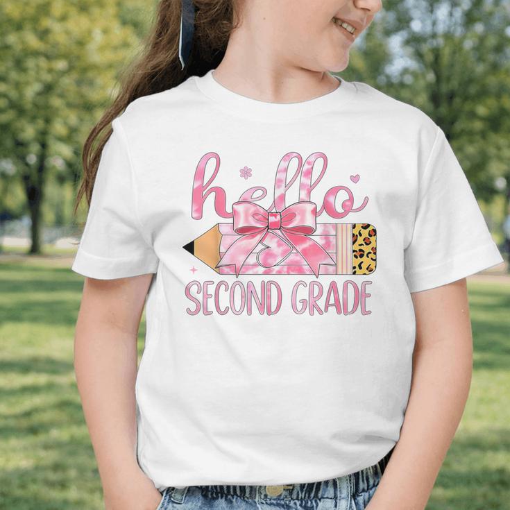 Hello Second Grade Pencil Tie Dye Coquette Back To School Graphic Toddler T-Shirt