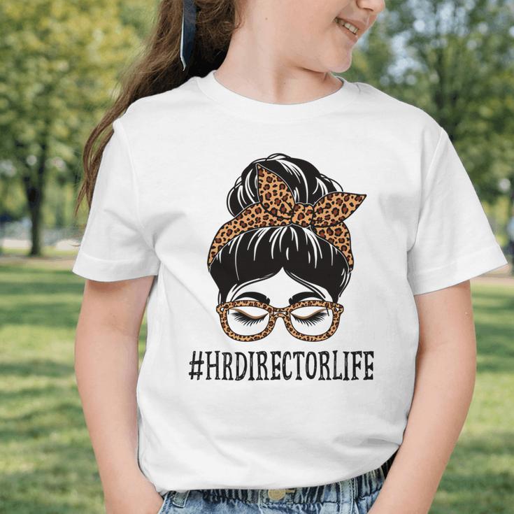 HR Director Leopard Messy Bun Appreciation Back To School Performance Graphic Toddler T-Shirt HR Director Leopard Messy Bun Appreciation Back To School Performance Graphic Toddler T-Shirt