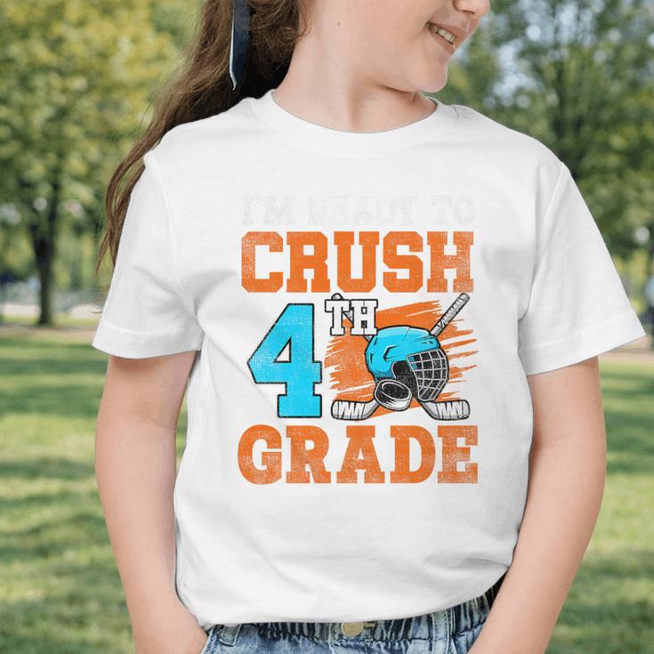 I'm Ready To Crush 4th Grade Hockey Kids Back To School Premium Tri-Blend Graphic Toddler T-Shirt I'm Ready To Crush 4th Grade Hockey Kids Back To School Premium Tri-Blend Graphic Toddler T-Shirt