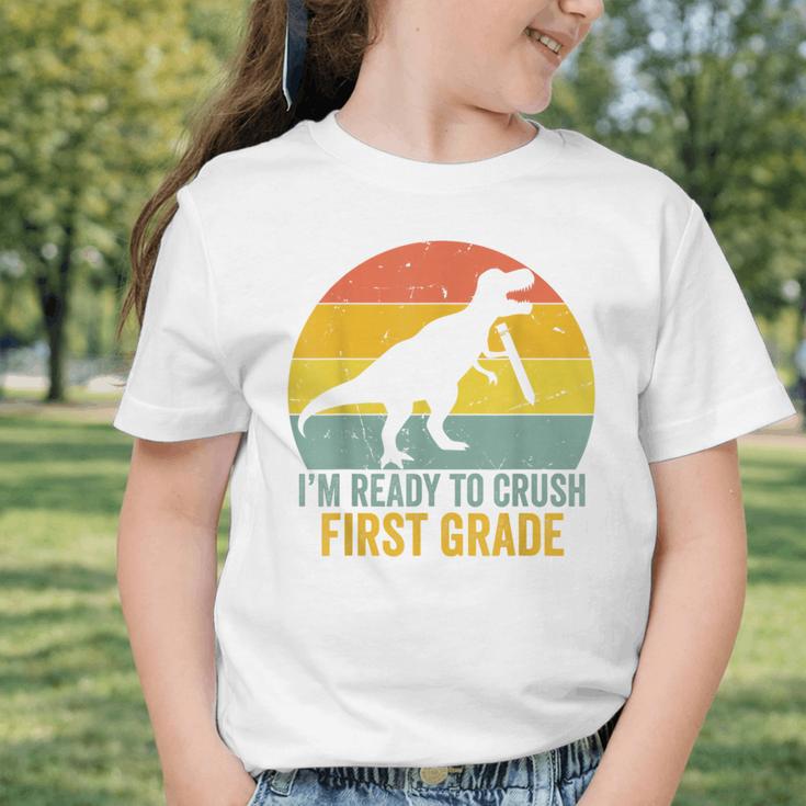 I'm Ready To Crush First Grade Dinosaur Back To School Kids Graphic Toddler T-Shirt I'm Ready To Crush First Grade Dinosaur Back To School Kids Graphic Toddler T-Shirt