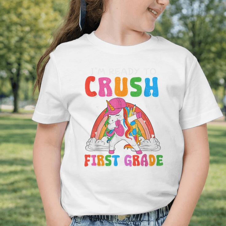 I'm Ready To Crush First Grade Unicorn Back To School Girls Graphic Toddler T-Shirt I'm Ready To Crush First Grade Unicorn Back To School Girls Graphic Toddler T-Shirt