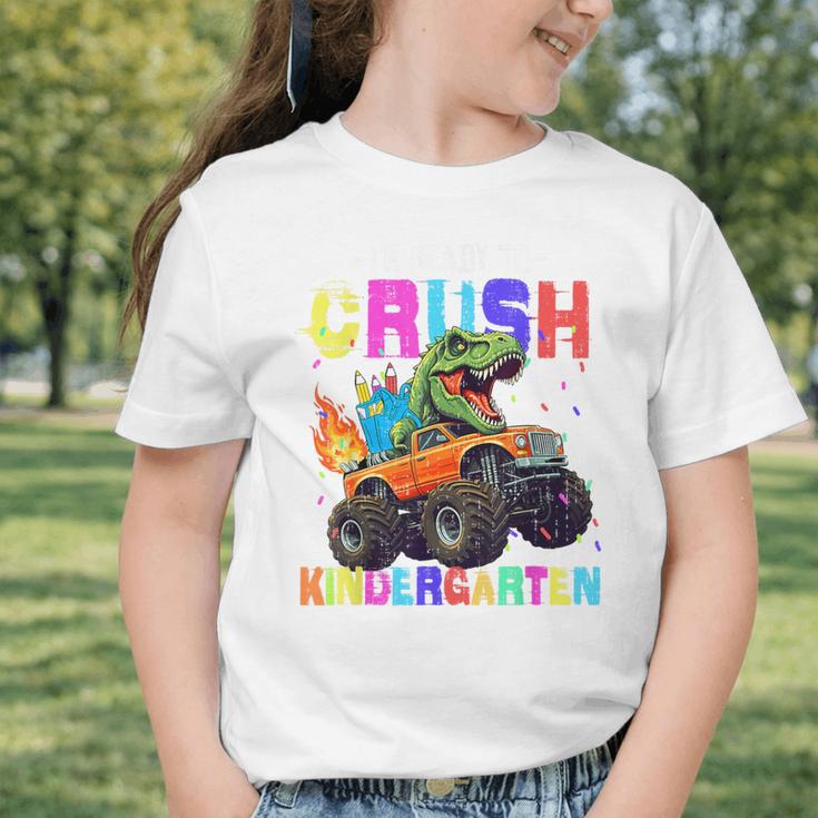 I'm Ready To Crush Kindergarten Dinosaur Dino Back To School Graphic Toddler T-Shirt I'm Ready To Crush Kindergarten Dinosaur Dino Back To School Graphic Toddler T-Shirt