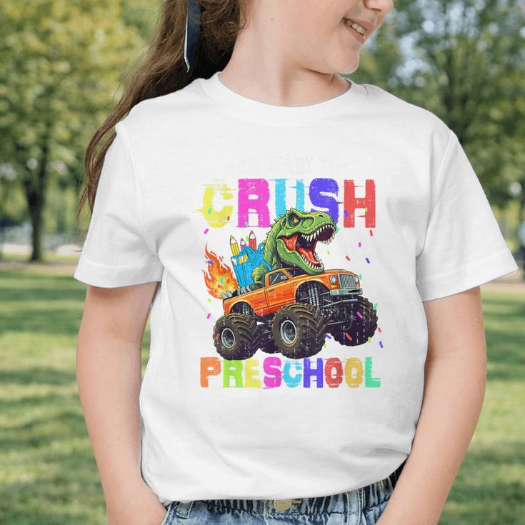 I'm Ready To Crush Preschool Dinosaur Truck Back To School Graphic Toddler T-Shirt I'm Ready To Crush Preschool Dinosaur Truck Back To School Graphic Toddler T-Shirt