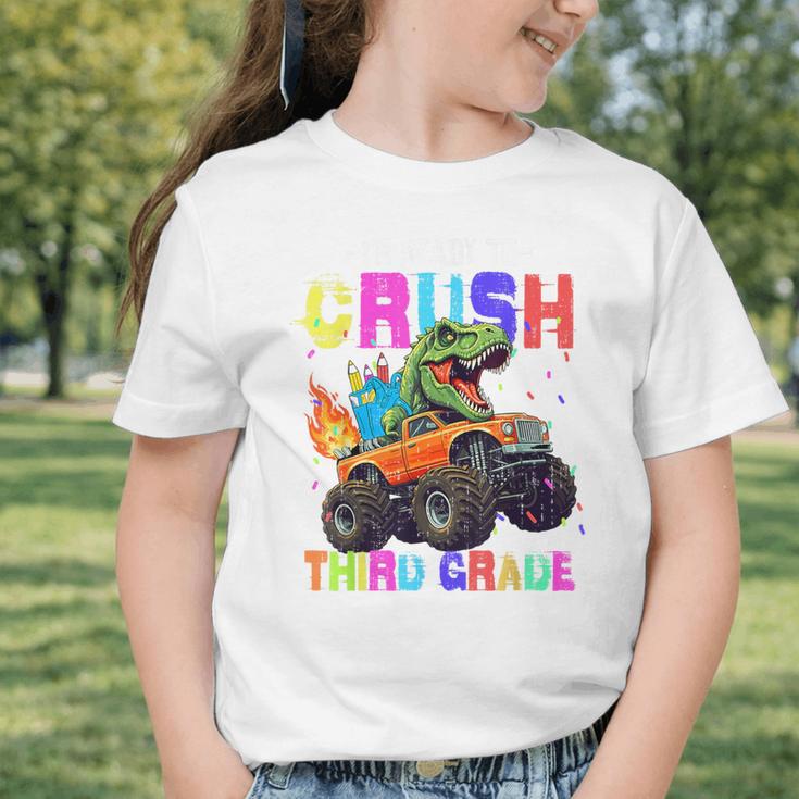 I'm Ready To Crush Third Grade Dinosaur Truck Back To School Graphic Toddler T-Shirt I'm Ready To Crush Third Grade Dinosaur Truck Back To School Graphic Toddler T-Shirt