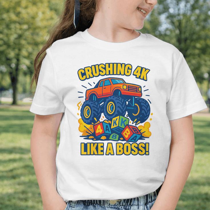 Kids 4k Boys Back To School Shirt Monster Truck Crushing 4k Graphic Toddler T-Shirt Kids 4k Boys Back To School Shirt Monster Truck Crushing 4k Graphic Toddler T-Shirt