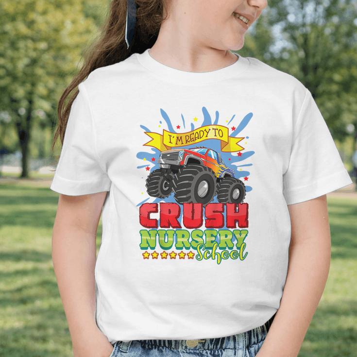 Kids Back To School Monster Truck Nursery Ready Crush First Day Graphic Toddler T-Shirt Kids Back To School Monster Truck Nursery Ready Crush First Day Graphic Toddler T-Shirt