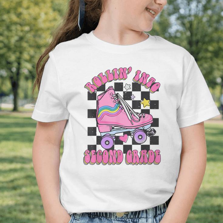Kids Back To School Skating Rollin Into Second 2nd Grade Graphic Toddler T-Shirt Kids Back To School Skating Rollin Into Second 2nd Grade Graphic Toddler T-Shirt