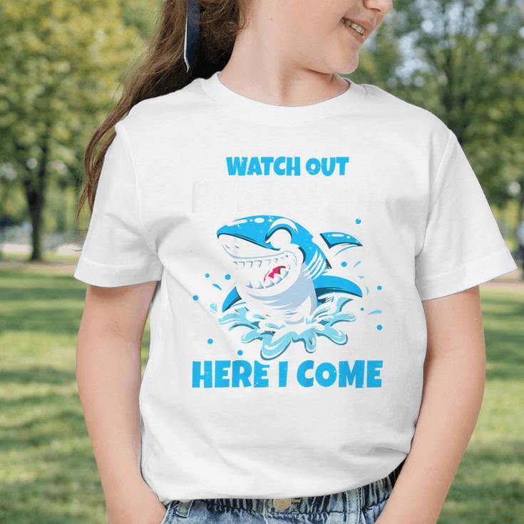 Kids Back To School Watch Out Preschool Here I Come Shark Boys Graphic Toddler T-Shirt