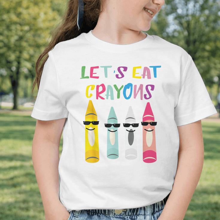 Kindergarten Back To School Crayons Let's Eat Crayon Graphic Toddler T-Shirt Kindergarten Back To School Crayons Let's Eat Crayon Graphic Toddler T-Shirt