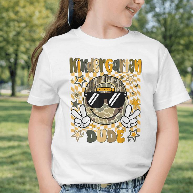 Kindergarten Camo Camouflage Smile Face Back To School Kids Graphic Toddler T-Shirt