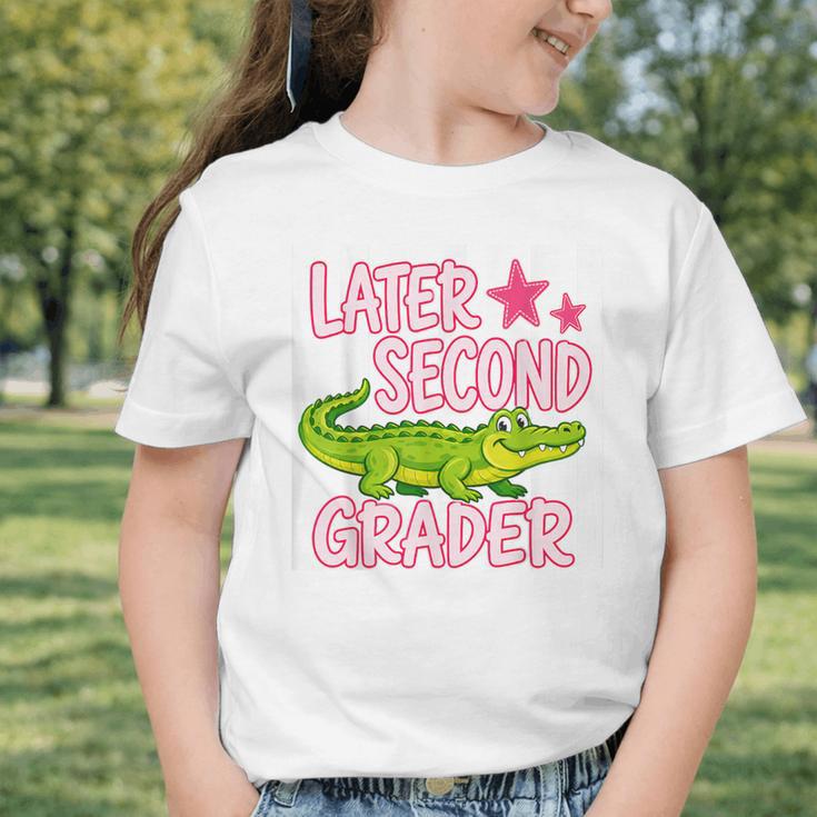 Later Second Grader Cute Alligator Back To School Graduation Graphic Toddler T-Shirt Later Second Grader Cute Alligator Back To School Graduation Graphic Toddler T-Shirt