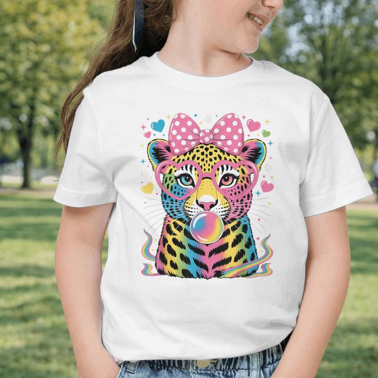 Leopard Glasses Blowing Bubble Gum Back To School Kids Graphic Toddler T-Shirt Leopard Glasses Blowing Bubble Gum Back To School Kids Graphic Toddler T-Shirt