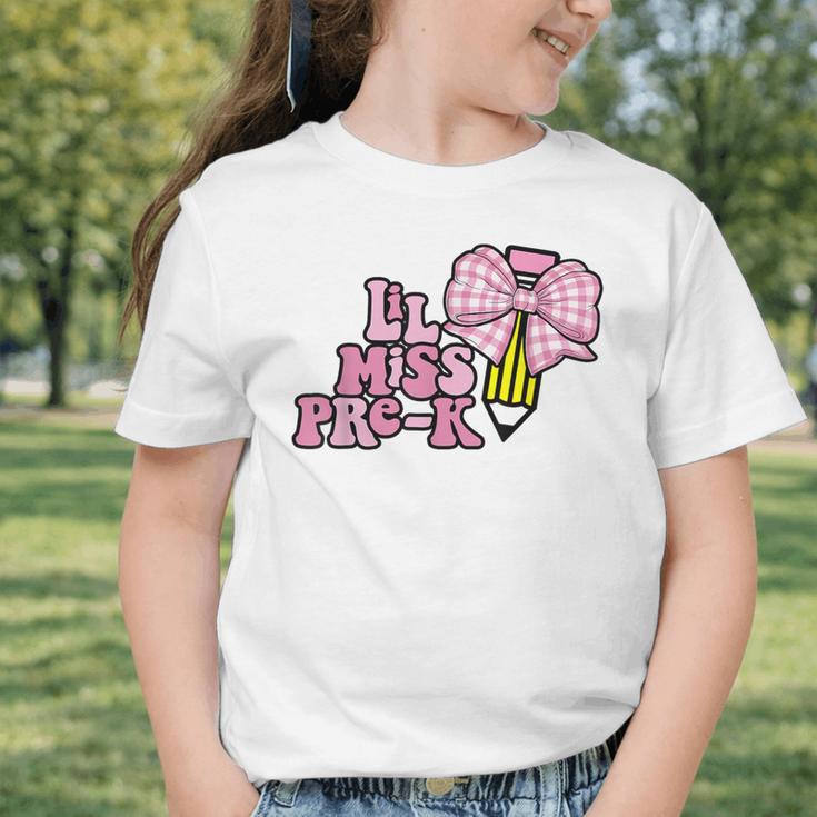 LiL Miss Pre-K Back To School Girls Coquette Bow First Day Graphic Toddler T-Shirt LiL Miss Pre-K Back To School Girls Coquette Bow First Day Graphic Toddler T-Shirt