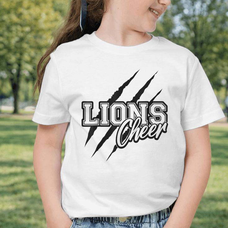 Lions Cheer Back To School Cheerleading Team Spirit Graphic Toddler T-Shirt Lions Cheer Back To School Cheerleading Team Spirit Graphic Toddler T-Shirt