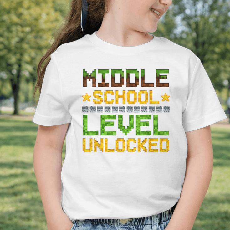 Middle School Level Unlocked Gamer Back To School Graphic Toddler T-Shirt Middle School Level Unlocked Gamer Back To School Graphic Toddler T-Shirt