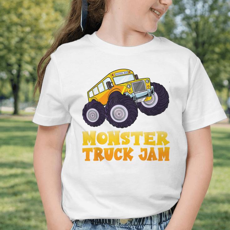 Monster Truck Jam School Bus Yellow Back To School Toddlers Graphic Toddler T-Shirt Monster Truck Jam School Bus Yellow Back To School Toddlers Graphic Toddler T-Shirt