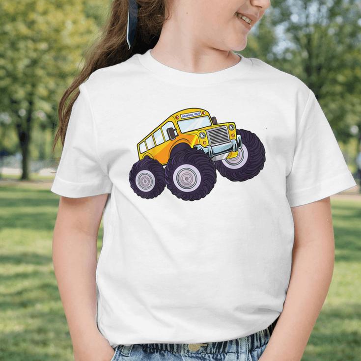 Monster Truck School Bus Yellow Back To School Kids Toddler Graphic Toddler T-Shirt Monster Truck School Bus Yellow Back To School Kids Toddler Graphic Toddler T-Shirt
