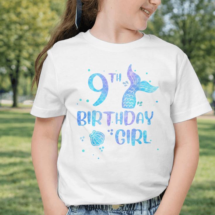 Ninth Birthday Girl Mermaid 9th Toddler's Back To School Graphic Toddler T-Shirt