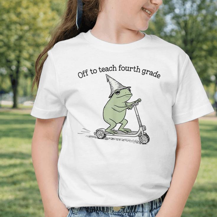 Off To Teach Fourth Grade Froggy Cute Frog Back To School Graphic Toddler T-Shirt
