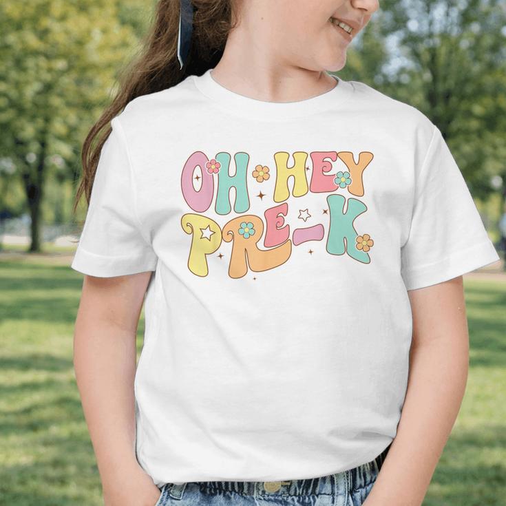 Oh Hey Pre-K Groovy Retro First Day Back To School Graphic Toddler T-Shirt Oh Hey Pre-K Groovy Retro First Day Back To School Graphic Toddler T-Shirt