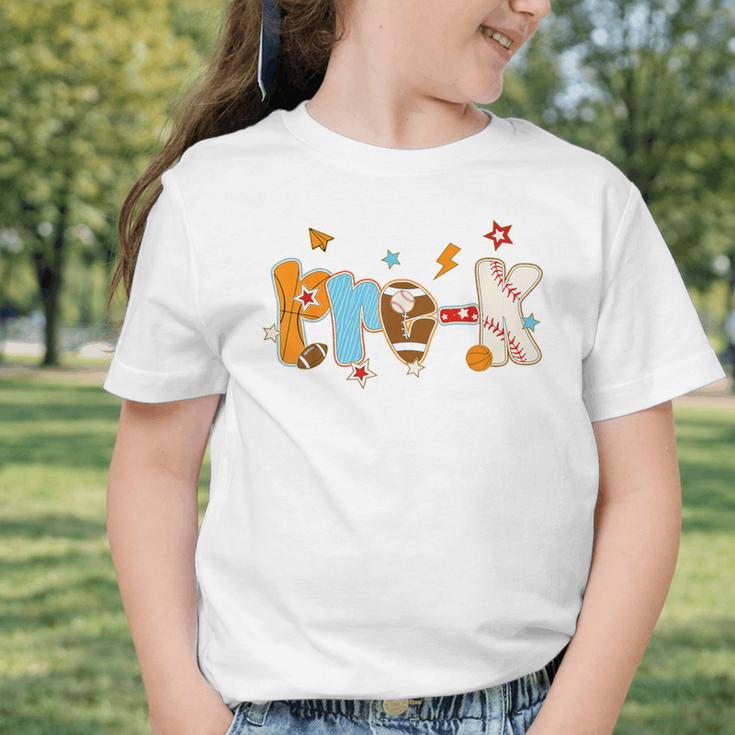 Pre K Preschool Football Basketball Baseball Back To School Graphic Toddler T-Shirt Pre K Preschool Football Basketball Baseball Back To School Graphic Toddler T-Shirt