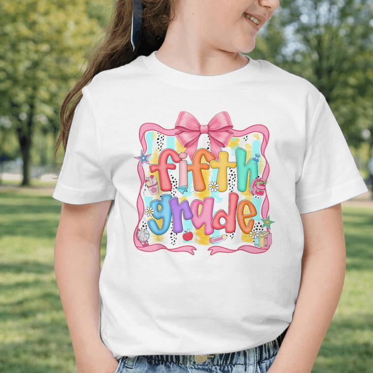 Preppy Back To School Fifth Grade Coquette Bow Women Girl Graphic Toddler T-Shirt Preppy Back To School Fifth Grade Coquette Bow Women Girl Graphic Toddler T-Shirt