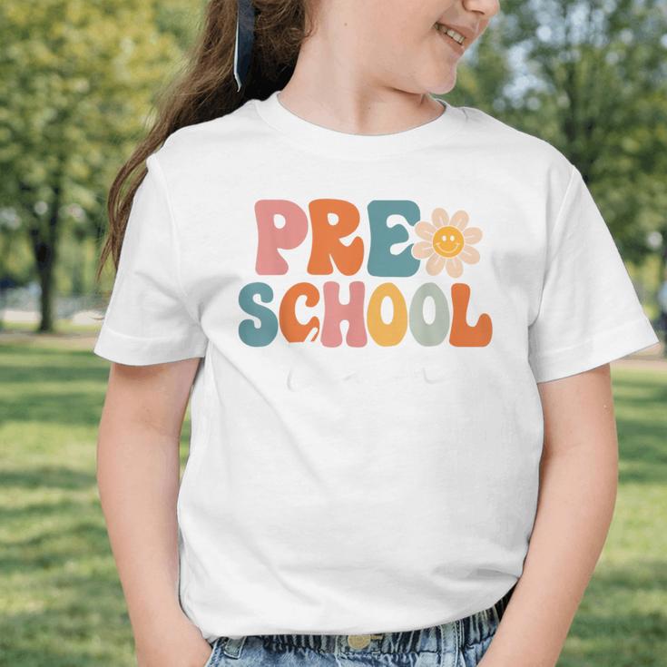 Preschool Team Retro Groovy Vintage Back To School Pre-K Graphic Toddler T-Shirt