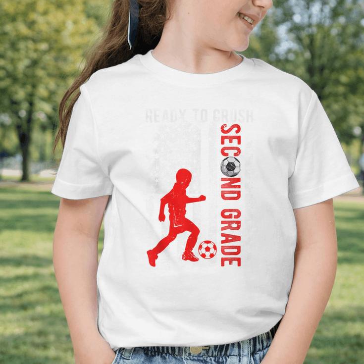 Ready To Crush Second Grade Soccer USA Flag Back To School Graphic Toddler T-Shirt Ready To Crush Second Grade Soccer USA Flag Back To School Graphic Toddler T-Shirt