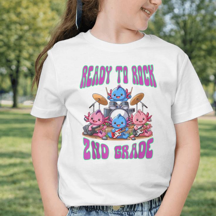 Ready To Rock 2nd Grade Back To School Axolotl 2024 School Graphic Toddler T-Shirt Ready To Rock 2nd Grade Back To School Axolotl 2024 School Graphic Toddler T-Shirt
