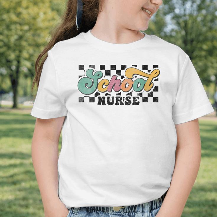Retro Checkered School Nurse Squad Back To School Graduation Graphic Toddler T-Shirt Retro Checkered School Nurse Squad Back To School Graduation Graphic Toddler T-Shirt