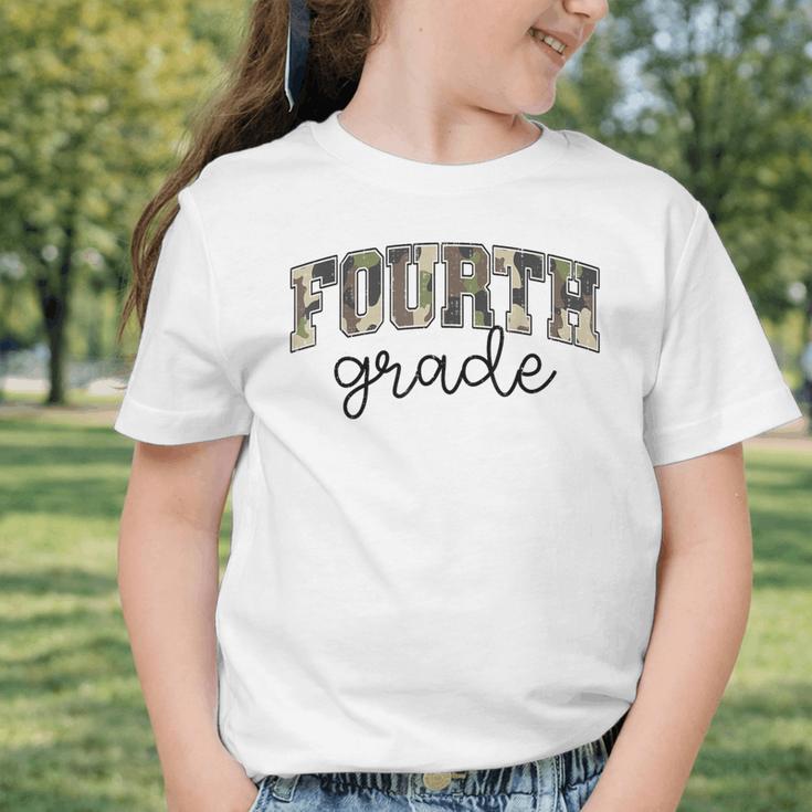 Retro Fourth Grade Camo Back To School Girls Boys 4th Grade Graphic Toddler T-Shirt Retro Fourth Grade Camo Back To School Girls Boys 4th Grade Graphic Toddler T-Shirt