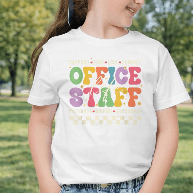Retro Groovy Office Staff Life Flowers Back To School Graphic Toddler T-Shirt