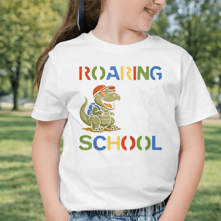 Roaring Into Preschool First Day Back To School Students Graphic Toddler T-Shirt Roaring Into Preschool First Day Back To School Students Graphic Toddler T-Shirt