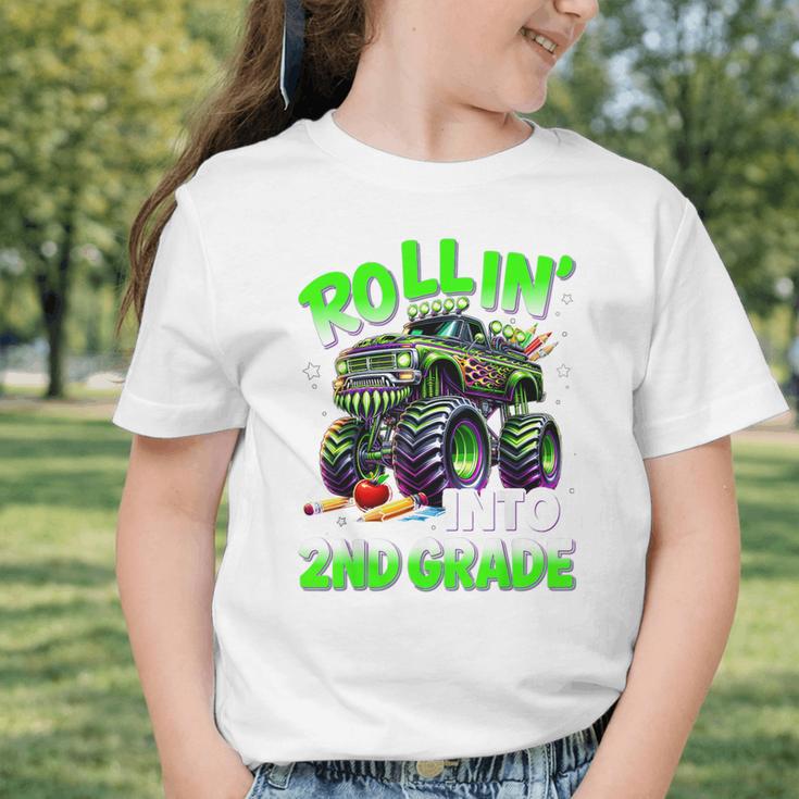 Rollin' Into 2nd Grade Monster Truck Back To School Boys Graphic Toddler T-Shirt