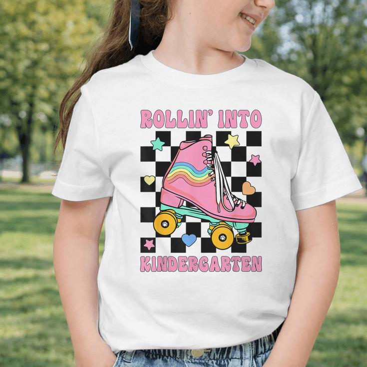 Rolling Into Kindergarten Roller Skating Girl Back To School Graphic Toddler T-Shirt