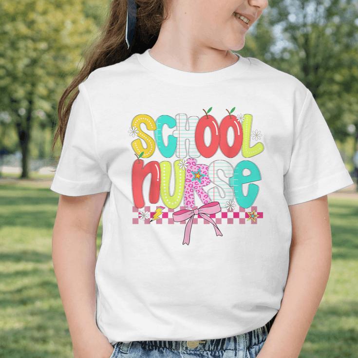 School Nurse Appreciation Day Coquette Bow Back To School Graphic Toddler T-Shirt School Nurse Appreciation Day Coquette Bow Back To School Graphic Toddler T-Shirt