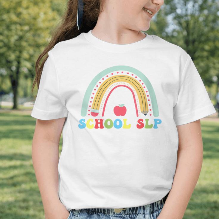 School SLP Rainbow Pencil Back To School Appreciation Graphic Toddler T-Shirt