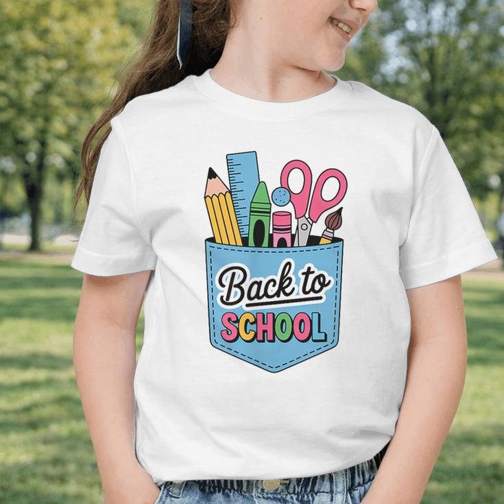 School Supplies In Pocket Back To School Boys Girls Graphic Toddler T-Shirt