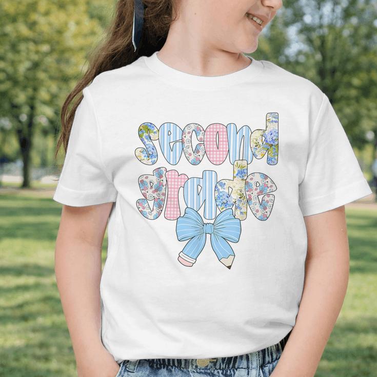 Second Grade Coquette Bow Pencil First Day Back To School Graphic Toddler T-Shirt Second Grade Coquette Bow Pencil First Day Back To School Graphic Toddler T-Shirt