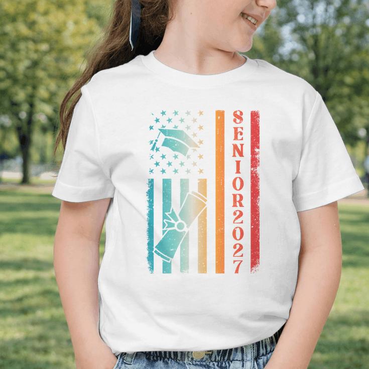 Senior 2027 Class Of 2027 Graduation USA Flag Back To School Performance Graphic Toddler T-Shirt