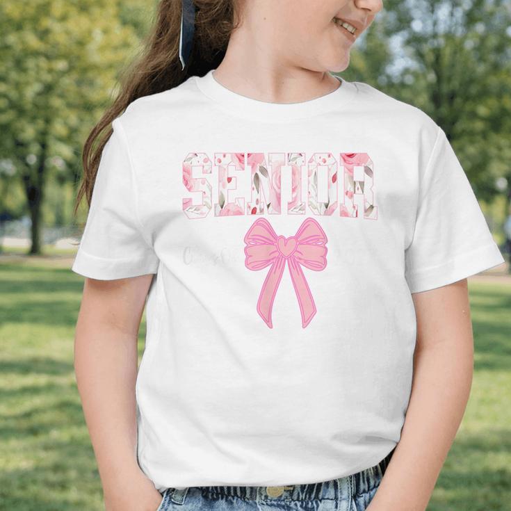 Senior 2027 Floral Pink Bow Back To School Class Of 2027 Graphic Toddler T-Shirt