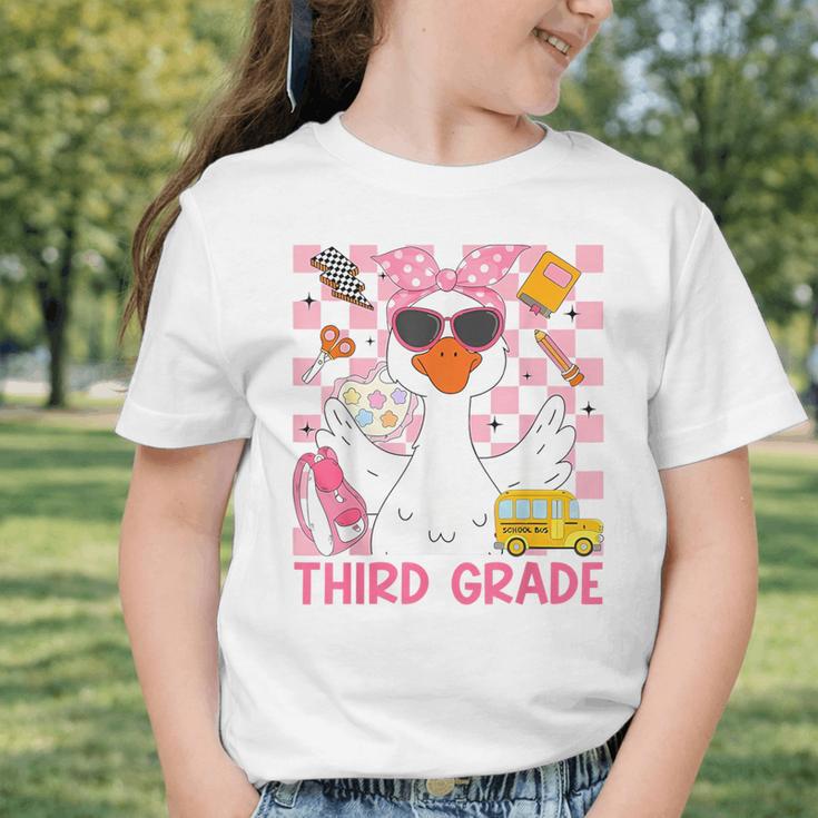 Silly Goose Third Grade Grade Back To School Coquette Girly Graphic Toddler T-Shirt