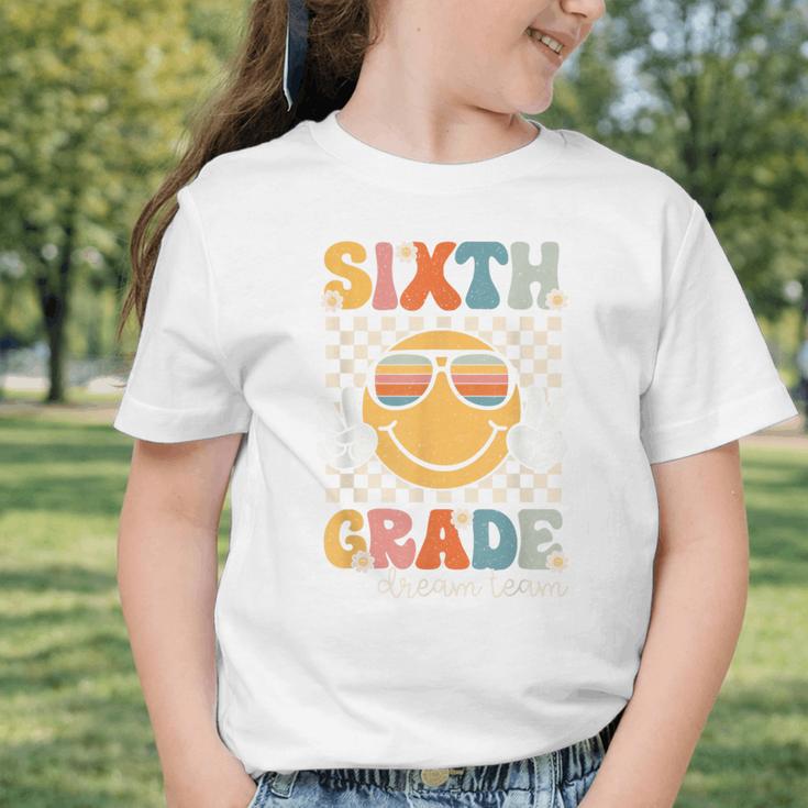 Sixth Grade Dream Team Smile Retro Back To School 6th Grade Graphic Toddler T-Shirt Sixth Grade Dream Team Smile Retro Back To School 6th Grade Graphic Toddler T-Shirt